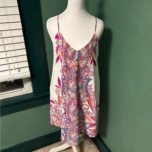 Pink Owl Colorful Paisley Spaghetti Strap Mini Dress